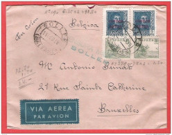 ESPANA L Via Aerea Par Avion Correo Aero Obl SOLLER 15 II 1939 Vers Bruxelles  Censura Militar - Marcas De Censura Nacional