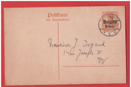 EP Double BELGIEN 8 CENT  -  Occupation Allemande  Obl BRUSSEL 29 III 1917 - Occupazione Tedesca