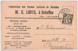 Cérès TP 337 Sur CP Publicitaire LOOTS à Schaffen (DIEST) Beurre, Crème, Lait  - Années 30 - 1932 Ceres Y Mercurio
