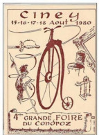 Ciney Carte PUB 4ème Grande Foire Du Condroz - 15 Au 18 Août 1980 ! Bicyclette, Vélo, Fiets, Cycle  Neuve - Ciney