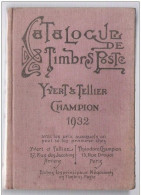 Catalogue Timbre Poste YVERT & TELLIER  Champion 1932  -  Bon état Général -  1280 Pages - Francia
