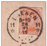 Carte Fantaisie Relief : TP 135 Albert 1er Obl LAEKEN 11 28 VI 19 - Obl De Concours ! Vers Laeken (cachet De Facteur) - Fortune Cancels (1919)