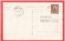 CPA TUNISIE Carthage TP Obl Tunis RP 5 V 1930 Avec Griffe Encadrée Rare LETTRE TRANSPORTEE EXCEPTIONNELLEMENT PAR AVION - Airmail