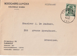 CP Pub  TURNHOUT Otterstraat 95 Boogaers - Luyckx Koloniale Waren TP Petit Sceau Obl 6 X 1936 - 1935-1949 Small Seal Of The State
