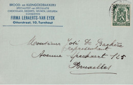 CP Pub  TURNHOUT 10, Otterstraat Firma LENAERTS VANEYCK Brood Bakkerij Speculatie Chocolade  TP Petit Sceau Obl 16 XI 36 - 1935-1949 Small Seal Of The State