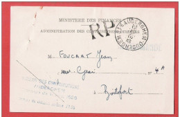 CP Ministère Finances FRANCHISE  RECOMMANDE Obl AUDERGHEM OUDERGEM 23 X 1948 Vers Boitsfort - Zonder Portkosten