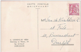 CP Commerciale OVERIJSSCHE OVERIJSE G.CODDENS DE VEEM Steenweg Op Waver 1948 - Overijse