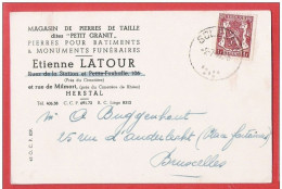 CP Commerciale  HERSTAL Rue De Milmort ETienne LATOUR Pierre De Taille Petit Granit  1947 - Herstal