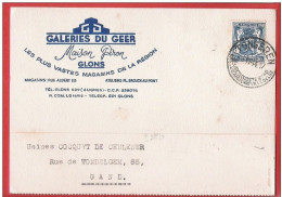 CP Commerciale  GLONS Rue Albert 1er  Maison PIRON Galeries Du Geer 1944 TONGEREN - Geer