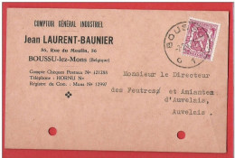 CP Commerciale  BOUSSU Lez MONS 56 Rue Du Moulin Jean Laurent Baunier Comptoir Industriel  1947 - Boussu