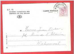 CP SNCB  S 48  Obl BRUXelles 24 IV 1957 Vers Watermael - Altri & Non Classificati