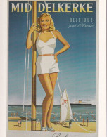CP MIDDELKERKE  La Plage En Vogue Verbaere Herman 1950  Reprod. Affiche  Collectie R.Florizoone AVM - Middelkerke