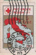 CP Italie Milano Le 18 X 1916 Avec Vignette Obl."CROIX ROUGE" "PRO CROCE ROSSA" 5 Cent  - R - Rode Kruis