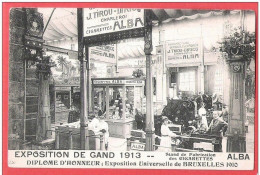 CP EXPOSITION De GAND 1913 Stand  De Fabrication Des Cigarettes ALBA -  TABAC Manufacture TIROU DIRIQ - Tabacco