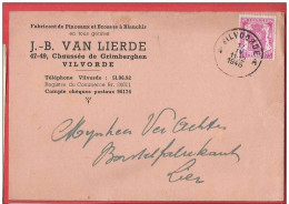 CP  Commerciale  VILVORDE VILVOORDE  47-49 Chaussée De Grimberghen J.B. VAN LIERDE Fabricant De Pinceaux Et Brosses 1946 - Vilvoorde