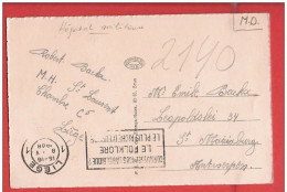 CP  La Poste De LIEGE  Franchise 8 V 1948 Vers ANTWERPEN Hôpital Militaire Saint Laurent - Zonder Portkosten
