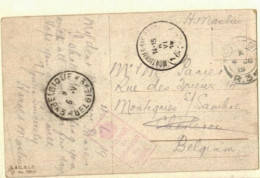 Belgique FORTUNE CP Franchise Militaire  GB Postoffice R.3  4 VI 19 Vers Montignies Sur Sambre Obl BELGIQUE BELGIE 3 - Fortune Cancels (1919)