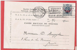 Belgique  Timbre De Service SNCB  S12 Lion Héraldique Obl BRUXELLES 6 VI 1932 Sur Carte Postale De Service - Autres & Non Classés