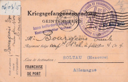 14-18 Kriegsgefangenensendung Courrier De Prisonnier 6 III 1915 CHARLEROY  Renseignements 8, Rue De L'Abattoir  SOLTAU - Prisoners
