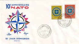 6 FDC OTAN NATO 1959  Luxembourg, Belgique, Turquie, Italie, Canada, US - NAVO
