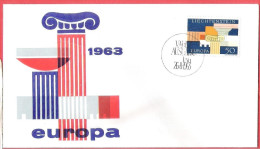 4 FDC EUROPA  1963 LIECHTENSTEIN  TURQUIE (Ankara)  ESPAGNE (Madrid) FINLANDE (Helsinki) - 1963