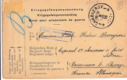 2 Documents 14-18  Kriegsgefangenen Envoi Pour Prisonnier SOLTAU   Geprüft  Obl CHARLEROY Et COURCELLES - Kriegsgefangenschaft