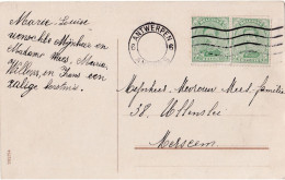 2 TP137  Albert 1  Obl Flamme ANTWERPEN ANVERS 6 Sans Dateur Vers Merxem  Curiosité - 1918 Croce Rossa