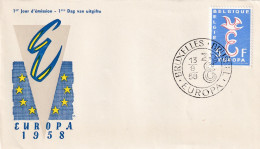 2 FDC EUROPA 1958  TP 1064 Et 1065 Obl 13 IX 1958 - 1951-1960