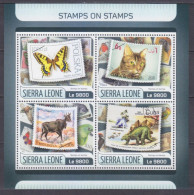 2017 Sierra Leone 8540-8543KL Fauna / Stamps On Stamps 11,00 € - Postzegels Op Postzegels
