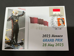 (2 R 2) Formula One - 2023 Monaco Grand Prix - Winner Max Verstappen 28 May 2023) With Monaco UN Flag Stamp - Other & Unclassified