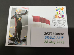 (2 R 2) Formula One - 2023 Monaco Grand Prix - Winner Max Verstappen 28 May 2023) With OZ Stamp - Autres & Non Classés