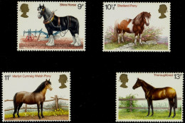 HORSES- BREEDS OF GREAT BRITAIN- SET OF 4-MNH-A5-347 - Chevaux