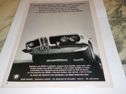 ANCIENNE PUBLICITE  UNE CALANDRE   BMW  1972 - Voitures