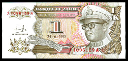 A8 ZAIRE    BILLETS DU MONDE   BANKNOTES  1 LIKUTA 1993 - Zaïre