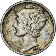 Monnaie, États-Unis, Dime, 1943 - 1916-1945: Mercury (Mercure)