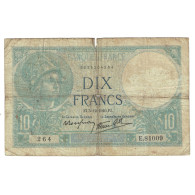 France, 10 Francs, Minerve, 1940, E.81009 264, TB, Fayette:7.23, KM:84 - 5 F 1917-1940 ''Violet''