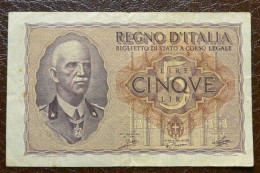 Regno 5 Lire 1940 FI-P 28a-1 Numero Di Fantasia 0004 (B/1-10 - Italië– 5 Lire