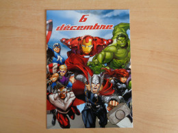 Carte Postale Saint Nicolas Marvel Avengers Iron Man Thor Captain America Hulk Comic Comico Tegneserie BD Bande Déssinée - Bandes Dessinées