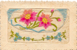 CPA FANTAISIE BRODEE REPRESENTANT DES FLEURS - Embroidered