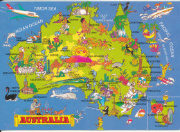 Australia Postcard Sent To Denmark Rush Cutters Bay 13-9-1992 Map Of Australia - Adelaide