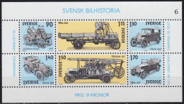 SCHWEDEN SVERIGE [1980] MiNr 1118-23 Block 8 ( **/mnh ) Auto - Blocs-feuillets