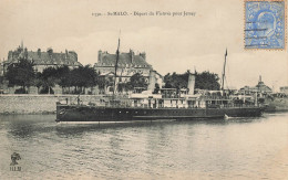 St Malo * Départ Du Bateau Vapeur VICTORIA Pour Jersey - Saint Malo