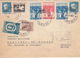 Bulgarie - Lettre Recom De 1947 - Oblit Plovdin - Exp Vers Montigny Sur Sambre - - Storia Postale