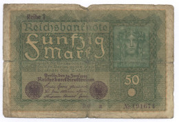 Reichsbanknote Reihe 1 Fünfzig Mark 1919 - 50 Mark