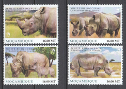 Mocambique - MNH Set WHITE RHINOCEROS - Rhinoceros