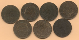 ARGENTINE LOT DEUX CENTAVOS 1885 + 1889 X2 +1890  X2 + 1891 +1892 + UN  CENTAVOS 1884 - Argentine