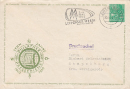 Germany DDR Postal Stationery Ganzsache Entier PRIVATE Print 'PHILATHEK' Slogan 'Leipziger Messe' LEIPZIG 1956 - Privatumschläge - Gebraucht