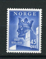 NORVEGE : ANNI. DE LA FONDATION D'OSLO - Yvert N° 319 ** - Unused Stamps
