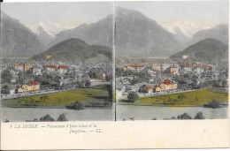 Carte Stéréoscopique - LA SUISSE - Panorama D'Interlaken Et La Jungfrau - Cartoline Stereoscopiche
