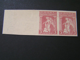 GREECE 1917 Provisional Goverment Issue 3Δ Imperforate Pair On Watermarked Paper MLH.. - Neufs